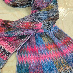 Colorful scarf perfect accent to any outfit, jacket or coat